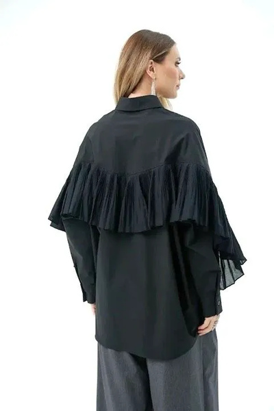 Рубашка женская TUFFONI 8427063 ЧЕРНЫЙ OVERSIZE